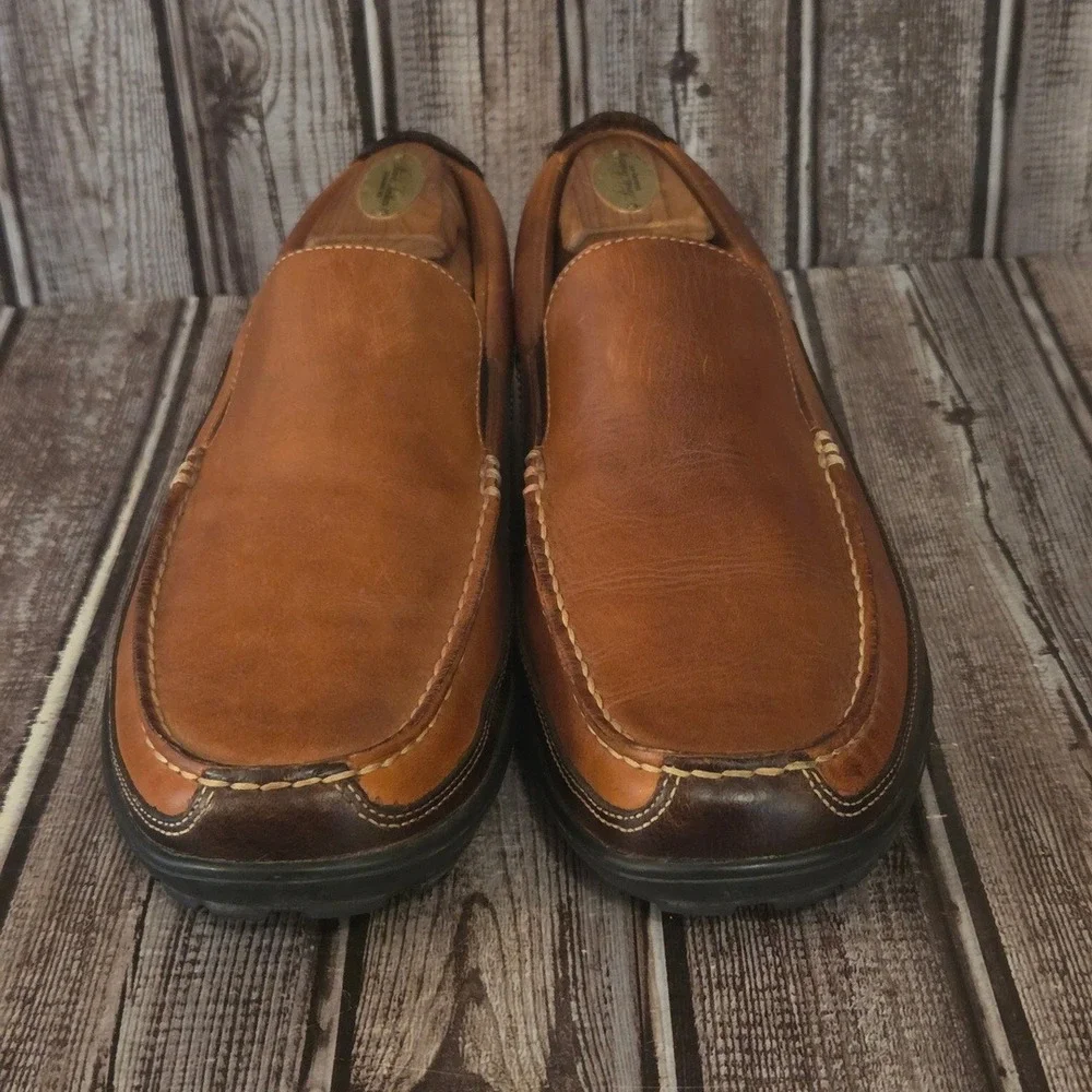 Sz 9 M Mens Cole Haan Tucker Venetian Brown Leather Vibram Sole Loafers Shoes